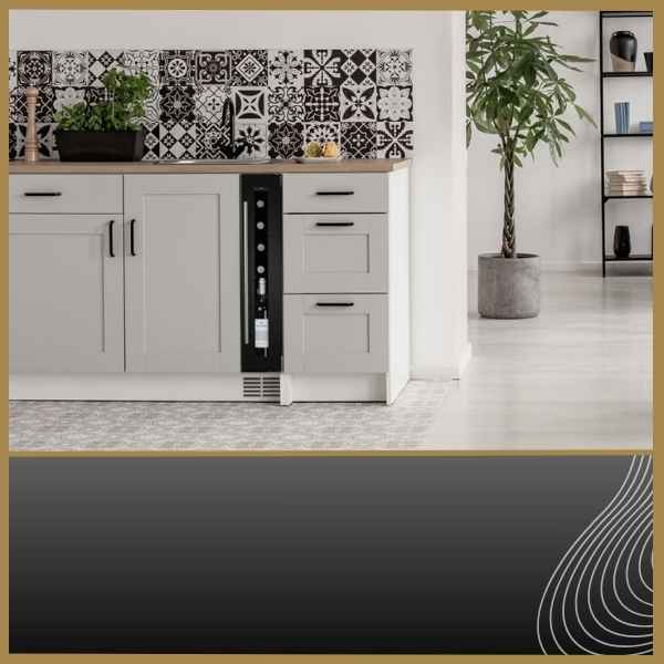 Black 150mm Wine Cooler In Kitchen