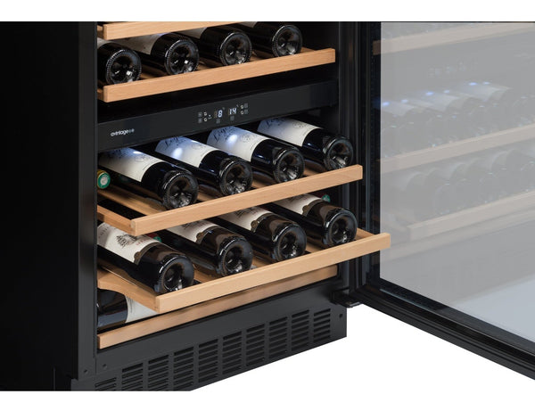 Avintage Built In Wine Fridge - 50 Bottle Dual Zone 600mm Black - AVU53TDZA