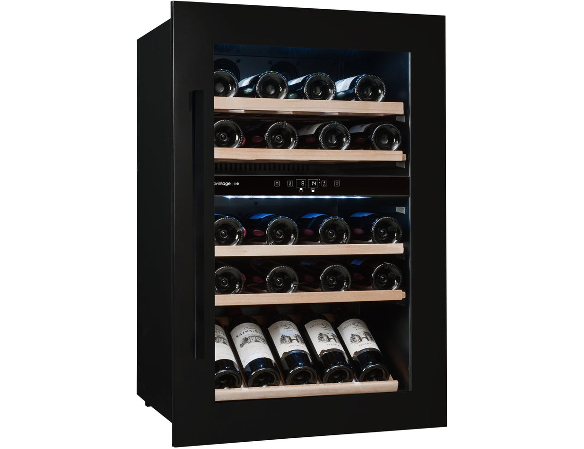 Avintage Dual Zone 60cm Integrated Wine Cooler - 52 Bottle Black - AVI48CDZA