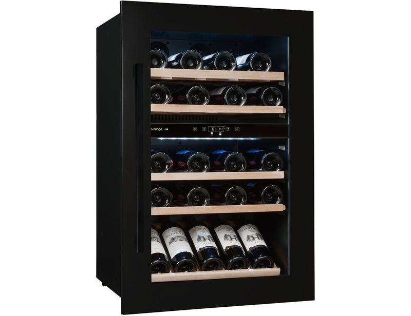 Avintage Dual Zone 60cm Integrated Wine Cooler - 52 Bottle Black - AVI48CDZA