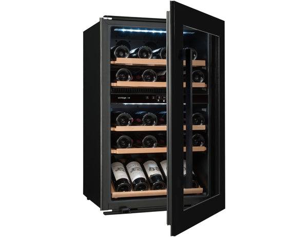 Avintage Dual Zone 60cm Integrated Wine Cooler - 52 Bottle Black - AVI48CDZA