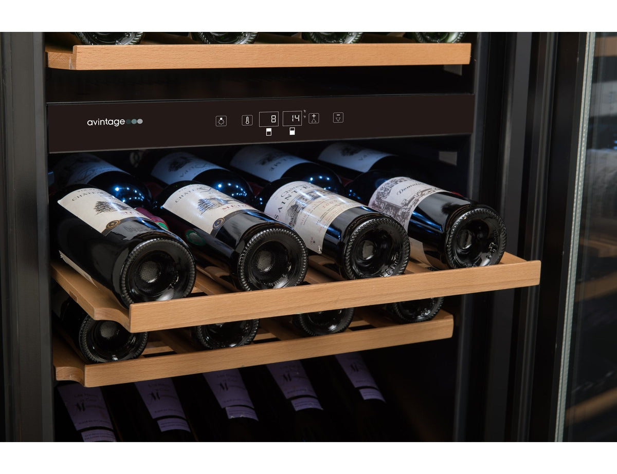 Avintage Dual Zone 60cm Integrated Wine Cooler - 52 Bottle Black - AVI48CDZA