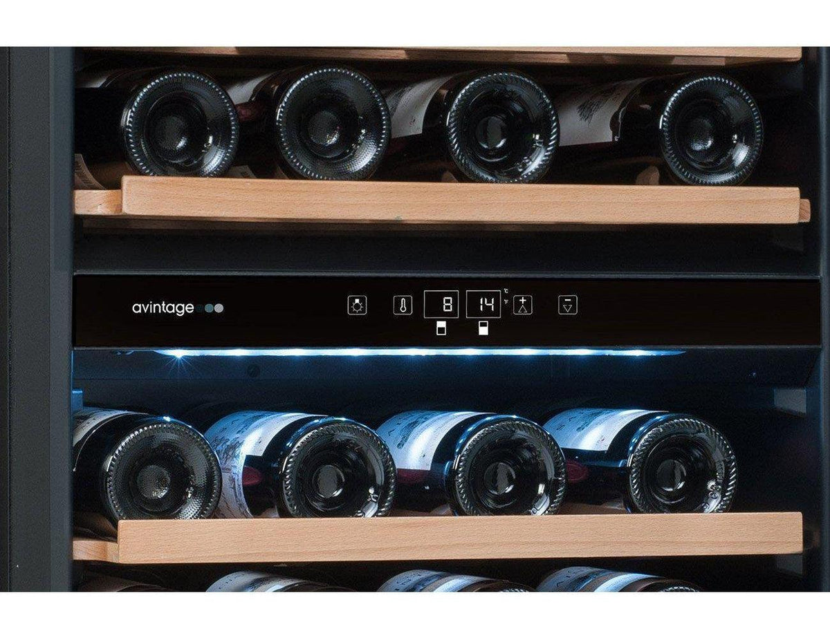 Avintage Integrated Wine Cooler - 79 Bottle Dual Zone 600mm Black - AVI81XDZA