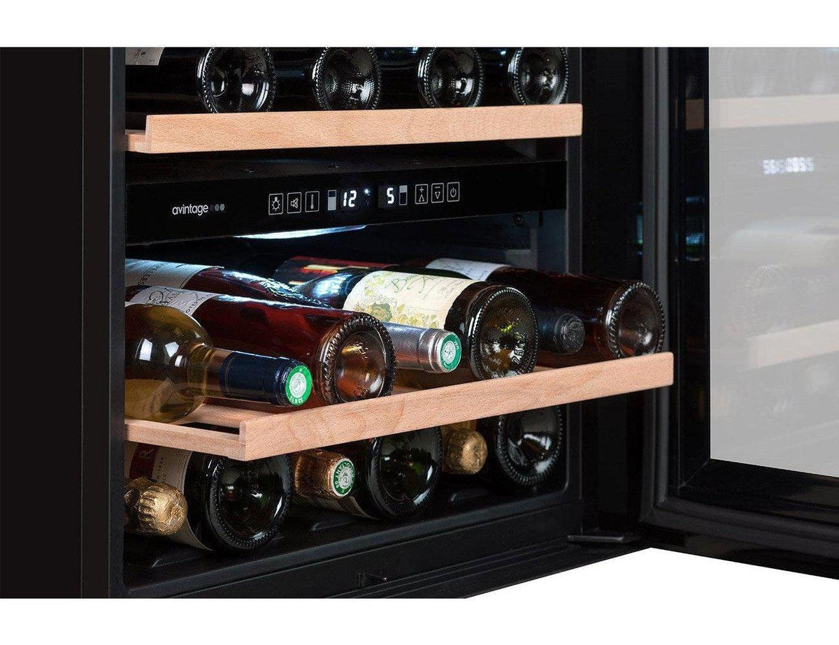 Avintage Integrated Wine Fridge - 36 Bottle Dual Zone 600mm Black - AVI60CDZA