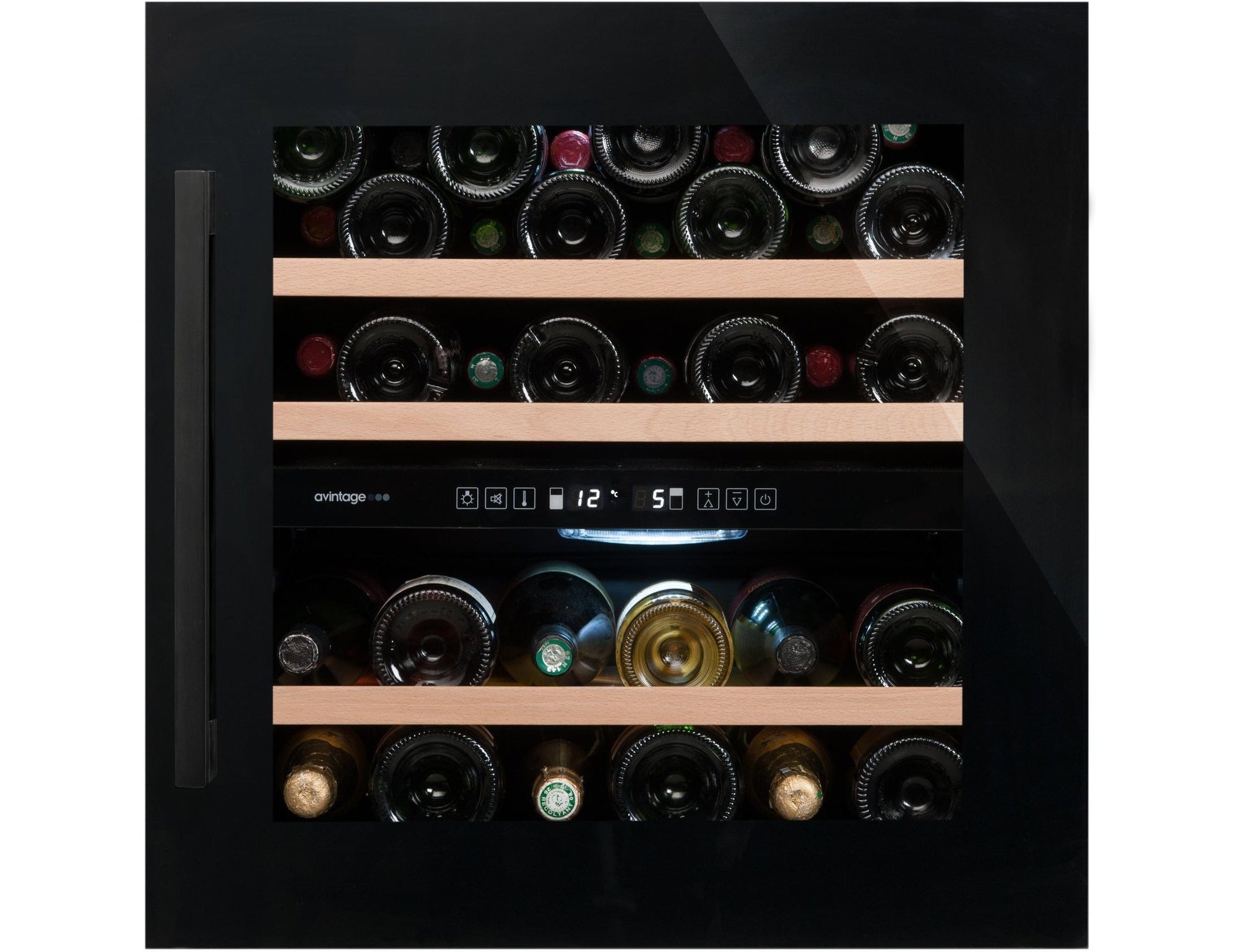 Avintage Integrated Wine Fridge - 36 Bottle Dual Zone 600mm Black - AVI60CDZA