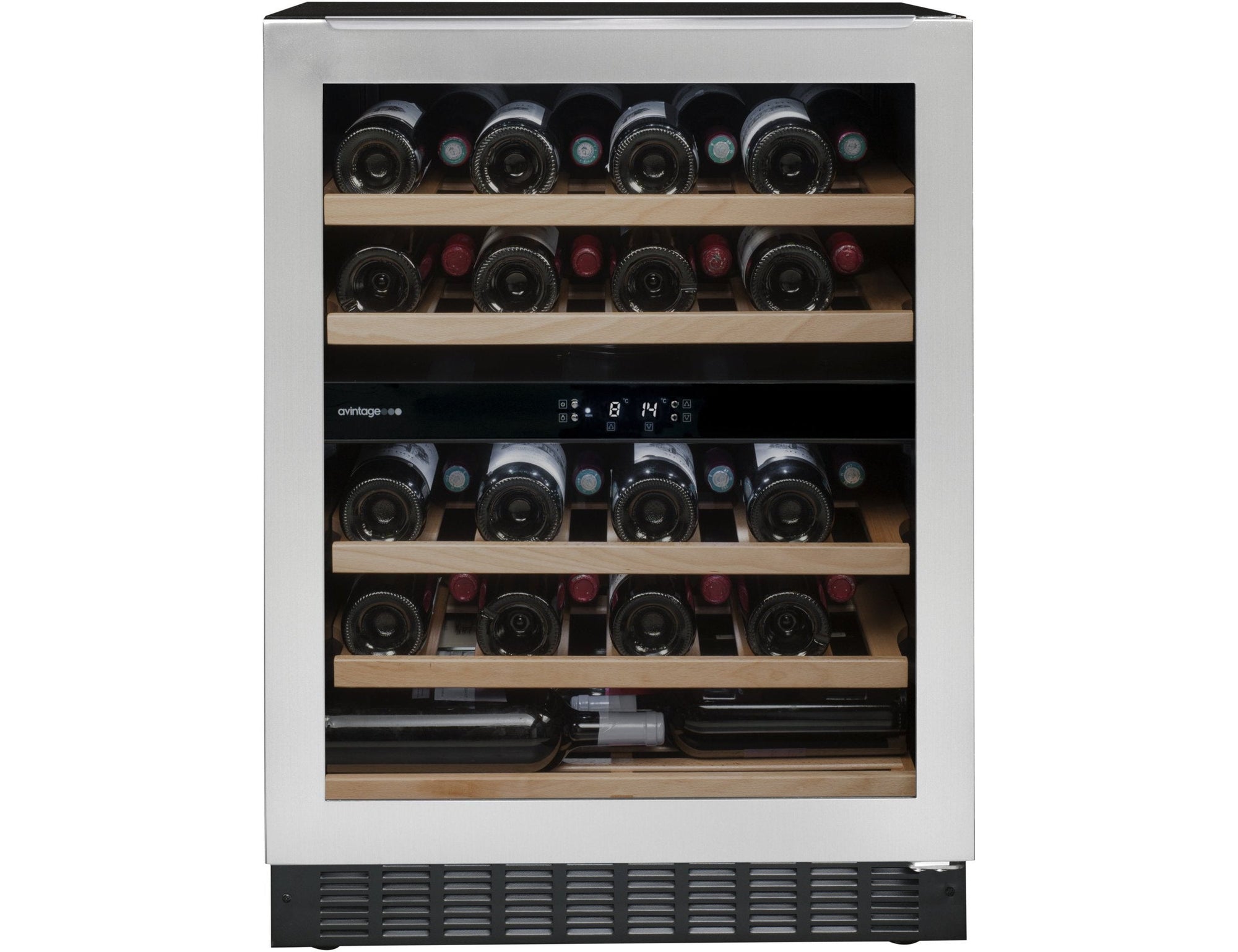 Avintage Under Counter Wine Fridge - 50 Bottle Dual Zone 600mm Black - AVU54TXDZA