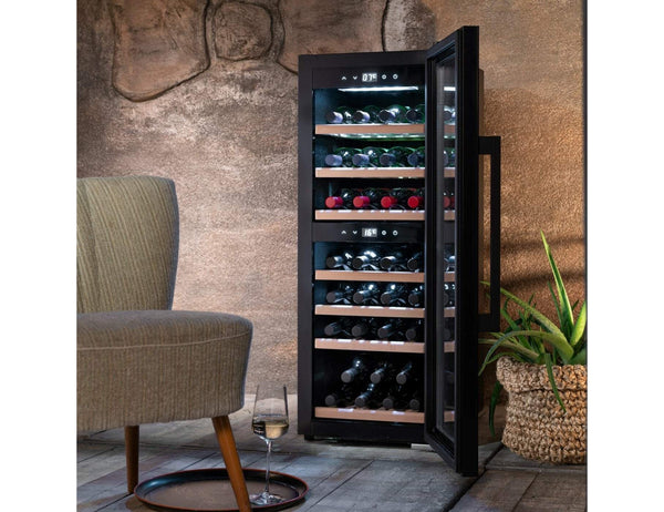 CASO Freestanding Wine Cooler - 38 Bottle Dual Zone 400mm Black - WineExclusive 38