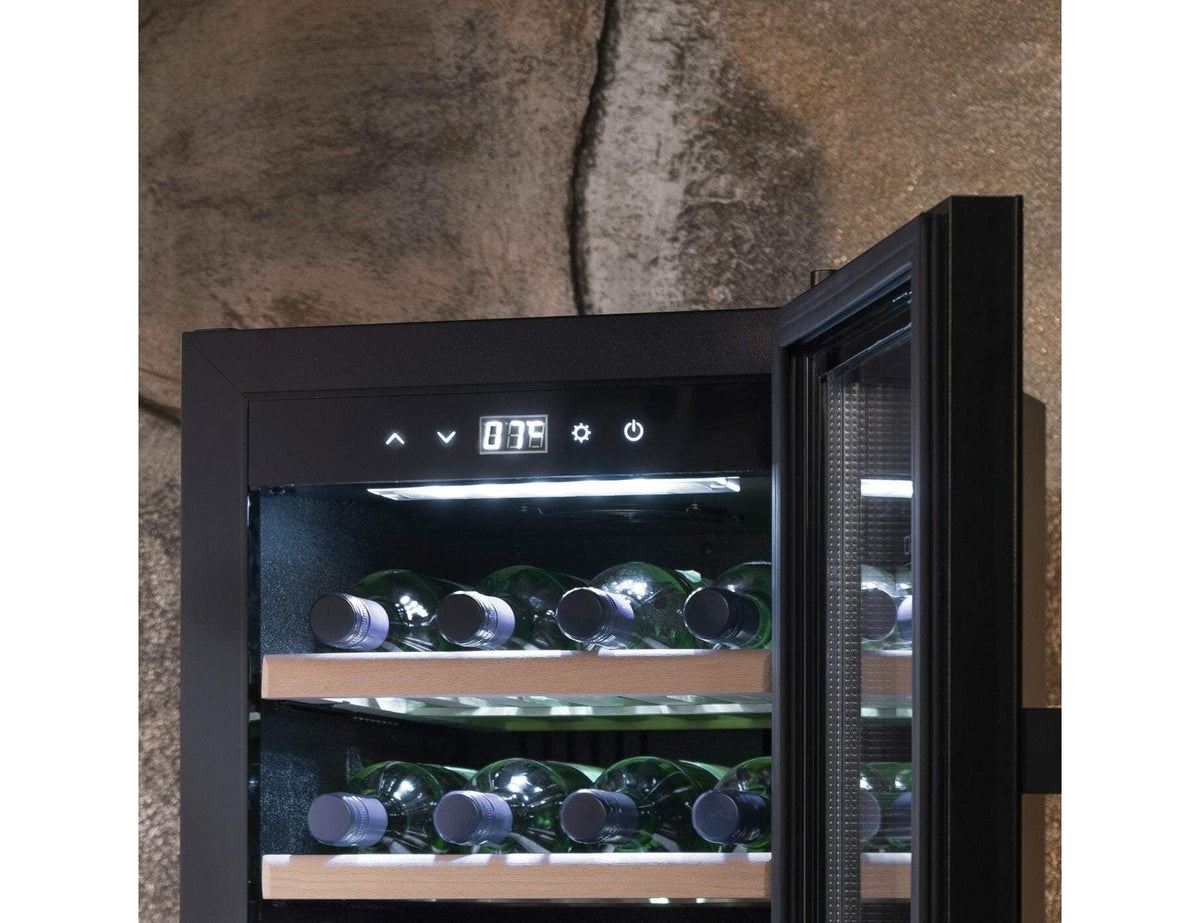 CASO Freestanding Wine Cooler - 38 Bottle Dual Zone 400mm Black - WineExclusive 38