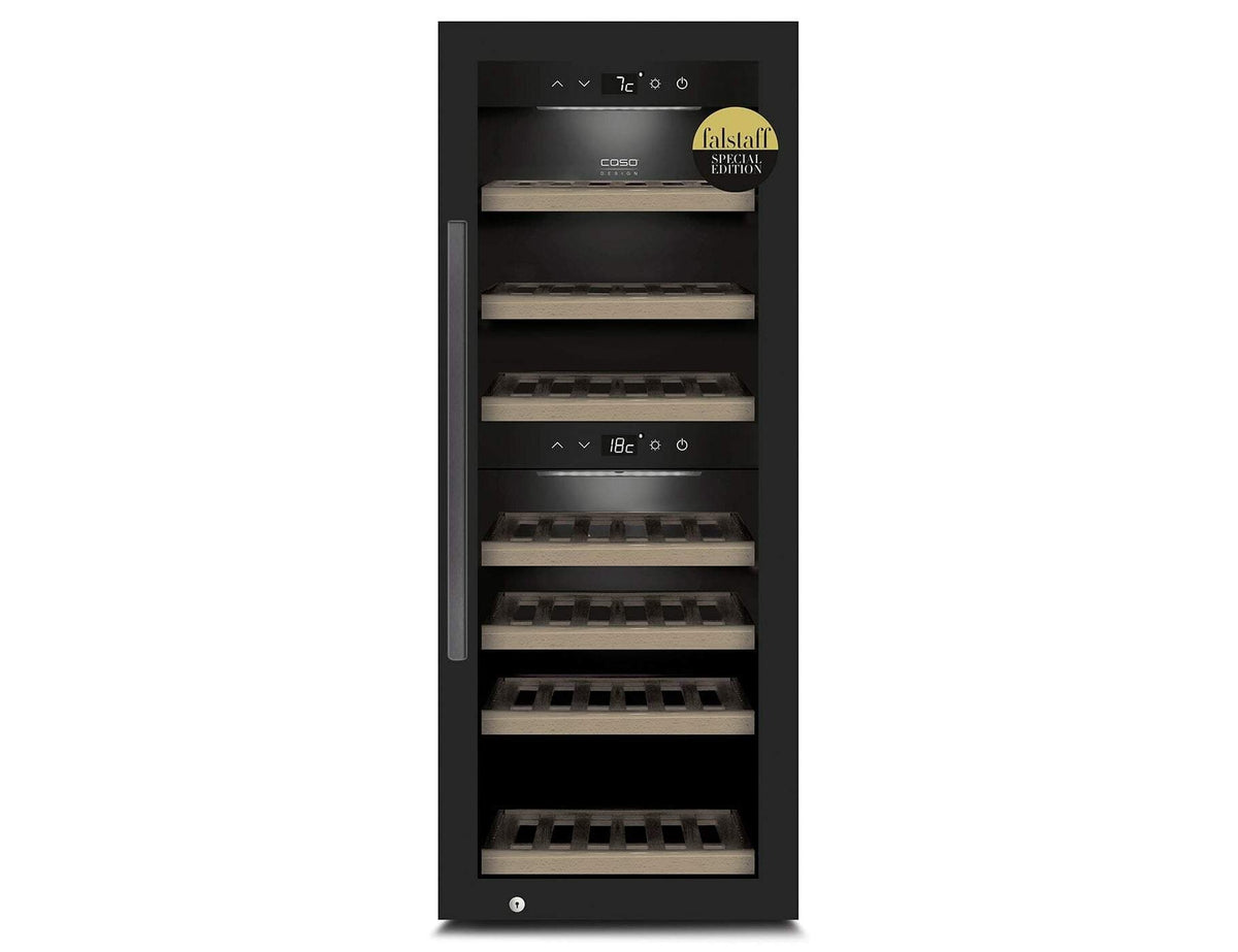 CASO Freestanding Wine Cooler - 38 Bottle Dual Zone 400mm Black - WineExclusive 38