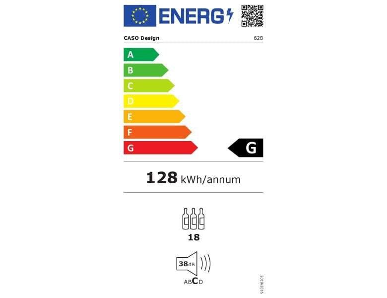 CASO Integrated Wine Cooler - 18 Bottle 600mm Black - WineSafe 18 EB 628