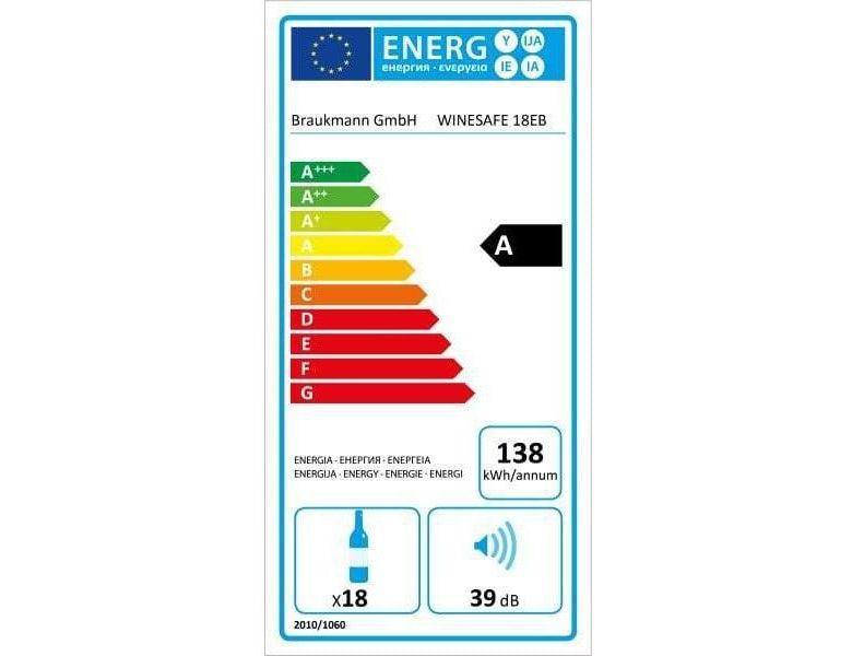 CASO Integrated Wine Fridge - 18 Bottle 600mm Black - WineSafe 18 EB