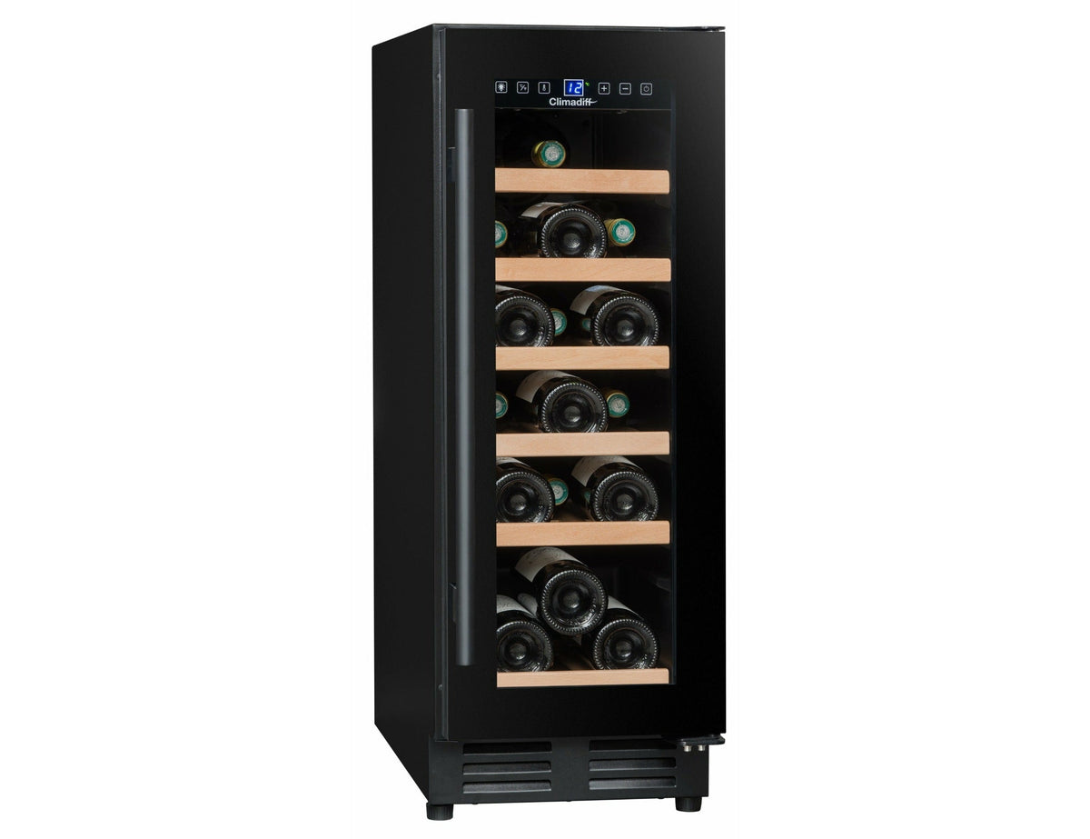 Climadiff 30cm Built In Wine Cooler - 18 Bottle Black - CBU18S2B