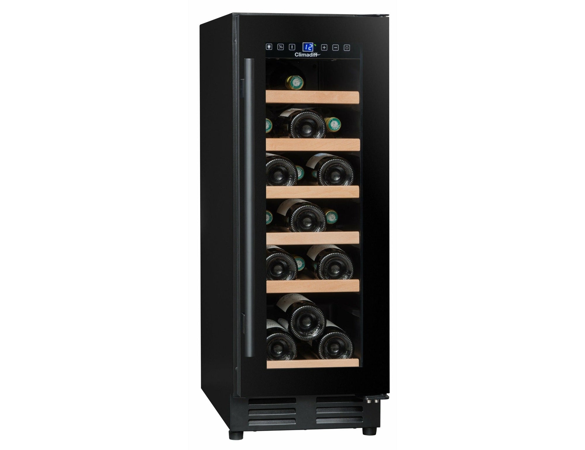 Climadiff 30cm Built In Wine Cooler - 18 Bottle Black - CBU18S2B