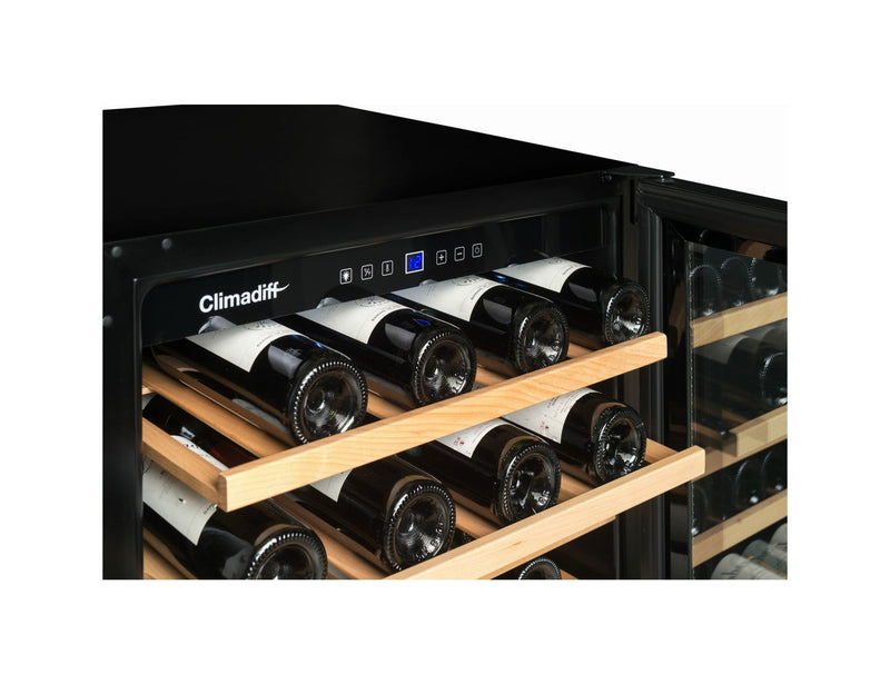 Climadiff 600mm Built In Wine Cooler - 51 Bottle Black - CBU51S2B