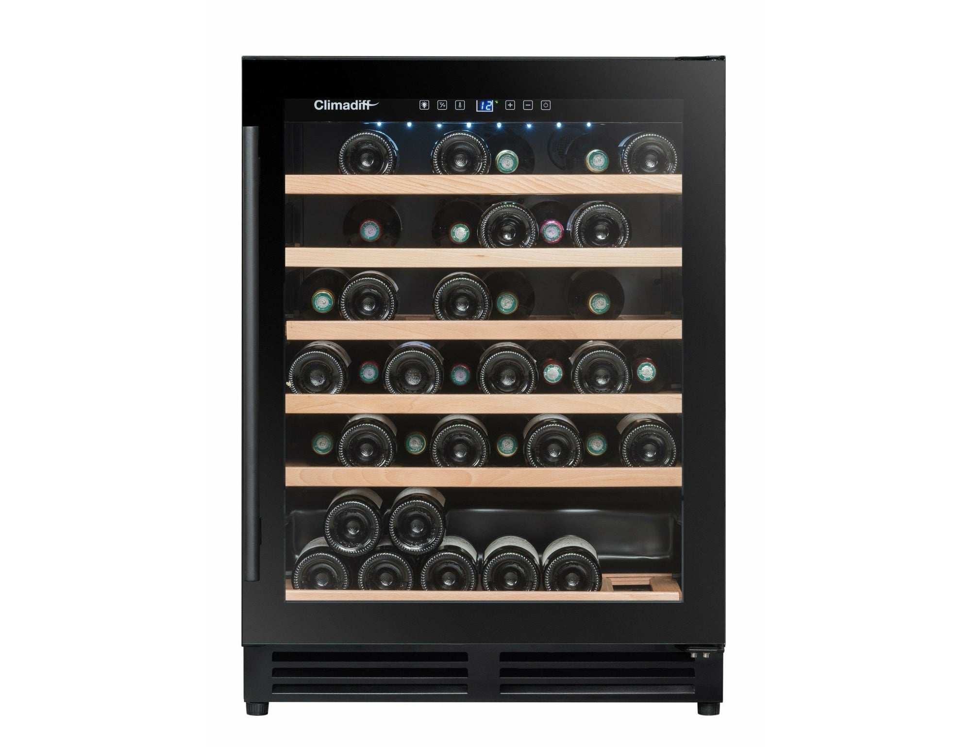 Climadiff 600mm Built In Wine Cooler - 51 Bottle Black - CBU51S2B