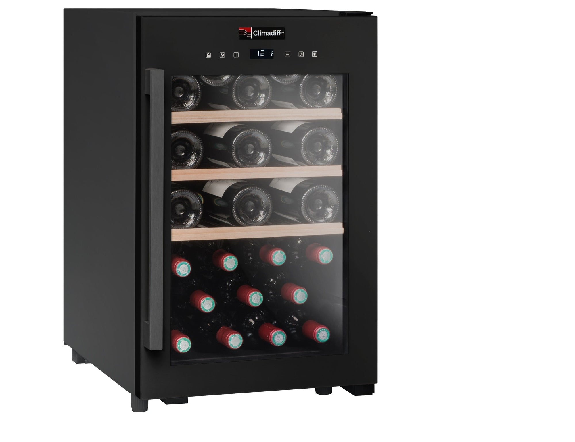 Climadiff Black Freestanding Wine Fridge - 31 Bottle 400mm - CS31B1