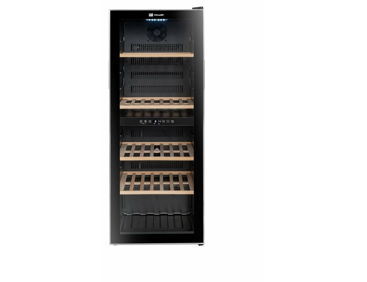 Climadiff Dual Zone Freestanding Wine Cooler - 91 Bottle 480mm Black - CD90B1