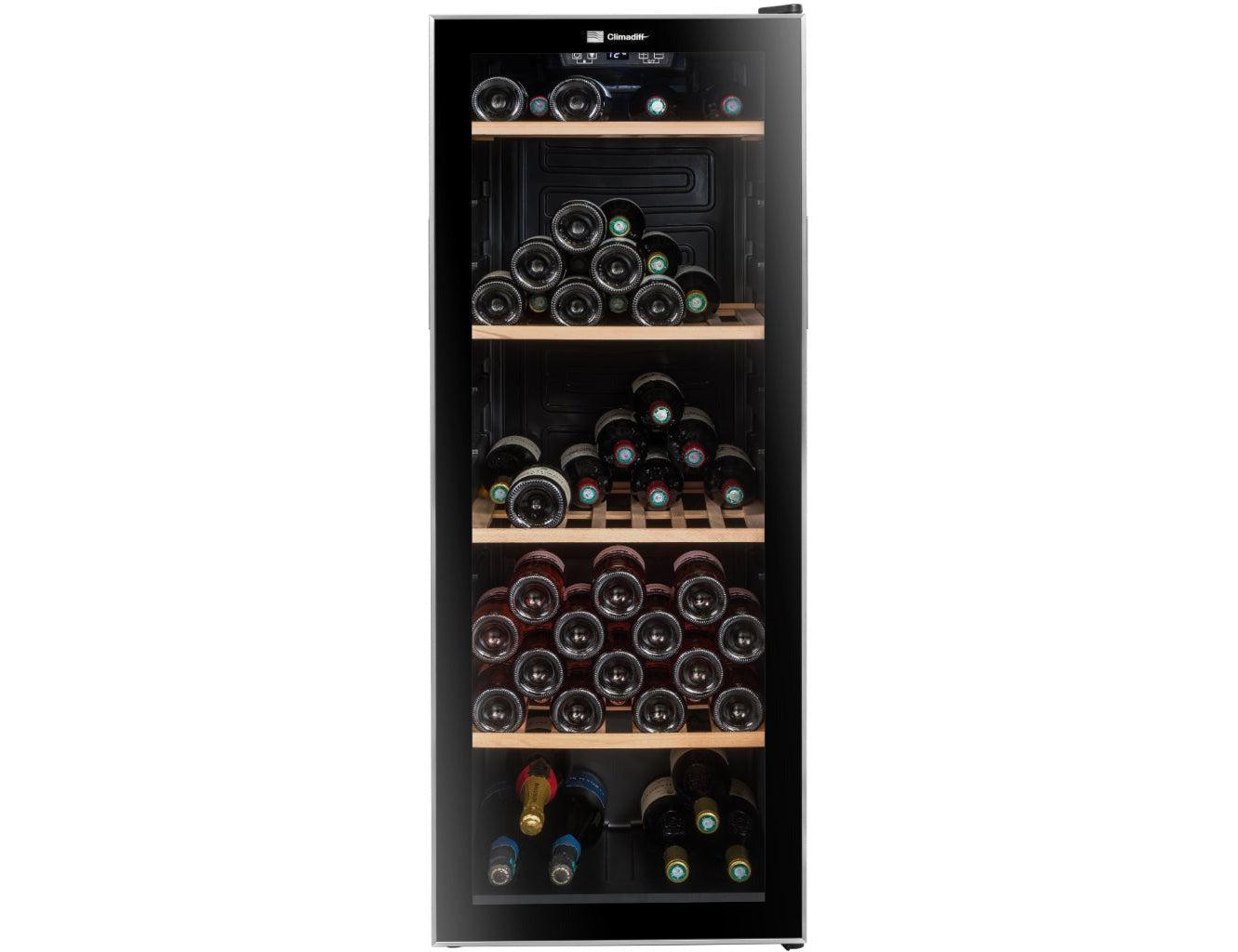 Climadiff Freestanding Wine Cooler - 105 Bottle Single Zone 480mm Black - CS105B1