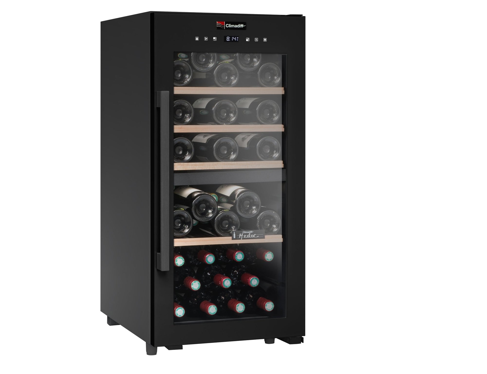 Climadiff Freestanding Wine Cooler - 41 Bottle Dual Zone 400mm Black - CD41B1