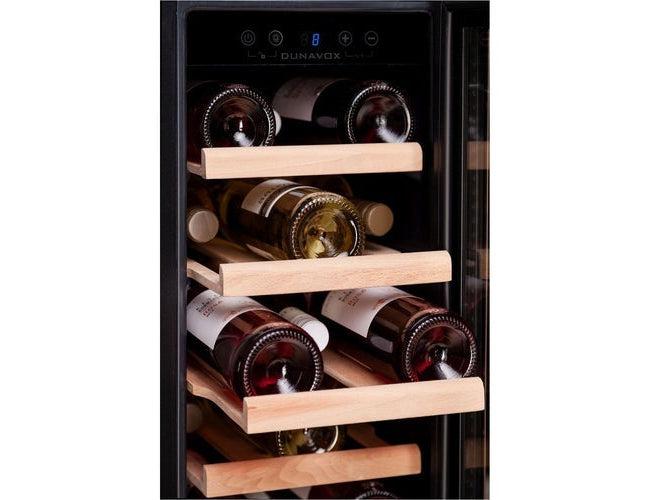 Dunavox 300mm Under Counter Wine Cooler - 19 Bottle Black - DAUF-19.58B