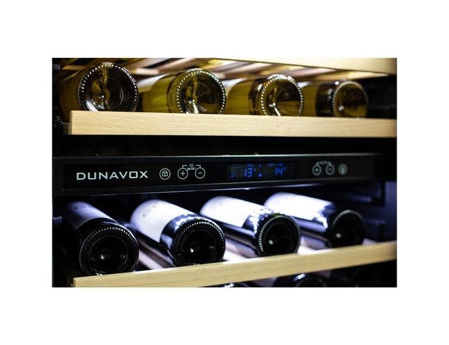 Dunavox 600mm Under Counter Built In Wine Fridge - 45 Bottle Dual Zone Black - DAUF-46.145DB