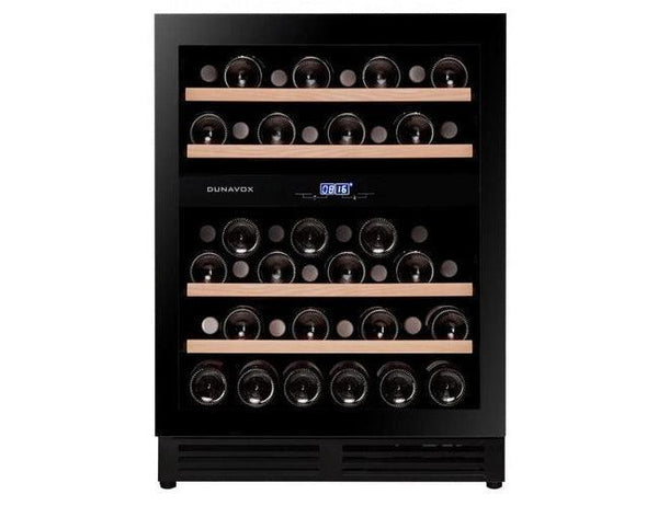 Dunavox 60cm Under Counter Built In Wine Fridge - 45 Bottle Dual Zone Black - DAUF-45.125DB.TO