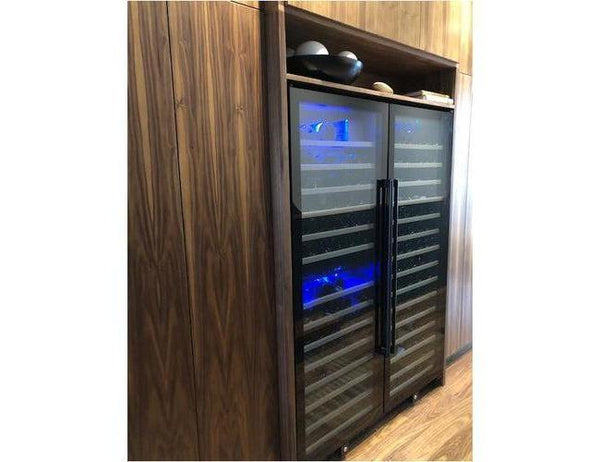 Dunavox Built In Black Wine Cooler - 181 Bottle Dual Zone 655mm - DX-181.490DBK