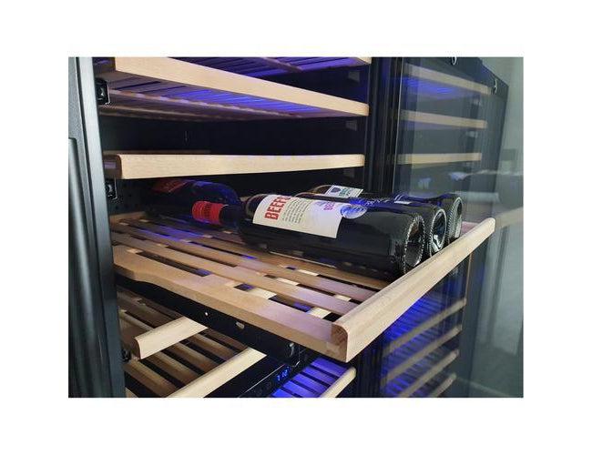 Dunavox Built In Black Wine Cooler - 181 Bottle Dual Zone 655mm - DX-181.490DBK