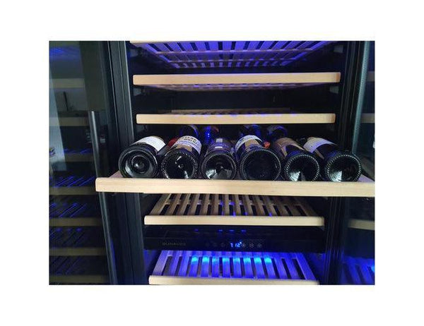 Dunavox Built In Black Wine Cooler - 181 Bottle Dual Zone 655mm - DX-181.490DBK