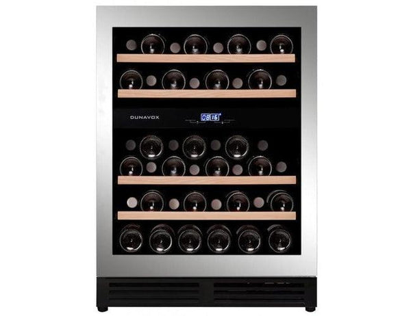 Dunavox Built In Wine Cooler - 45 Bottle Dual Zone 600mm Stainless Steel - DAUF-45.125DSS.TO