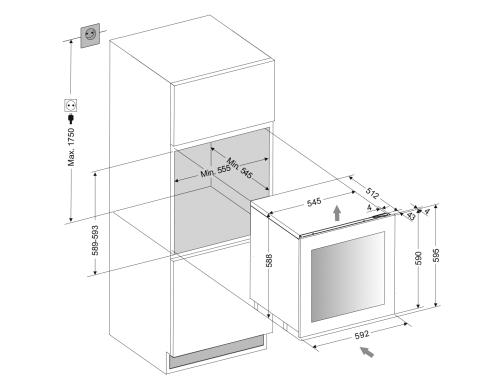 Dunavox Dual Zone Integrated Wine Fridge - 25 Bottle 600mm Black - DAVG-25.63DB.TO