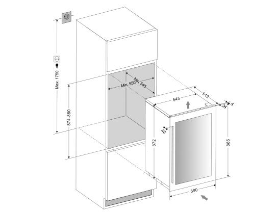 Dunavox Dual Zone Integrated Wine Fridge - 49 Bottle 600mm Black - DAVG-49.116DB.TO