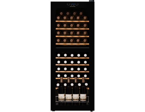 Dunavox Freestanding Black Wine Cooler - 54 Bottle Dual Zone 480mm - DXFH.54.150