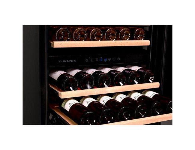 Dunavox Freestanding Tall Dual Zone Wine Cooler - 166 Bottle 600mm Black - DX-166.428DBK