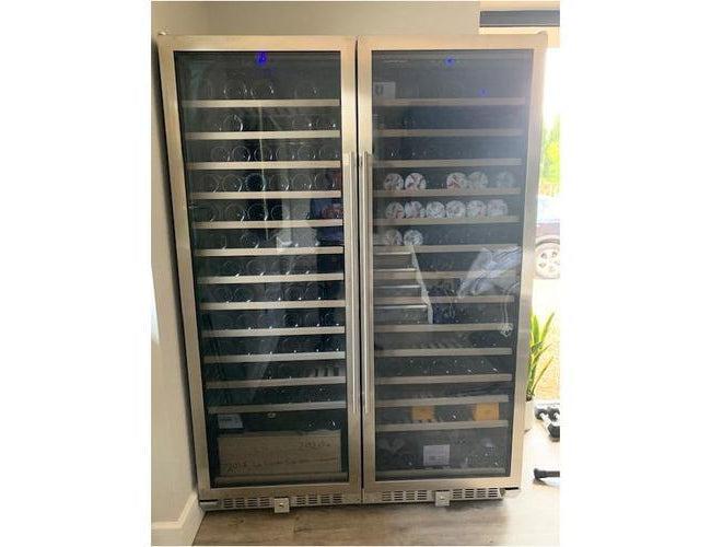 Dunavox Freestanding Tall Stainless Steel Wine Fridge - 194 Bottle 655mm - DX-194.490SSK