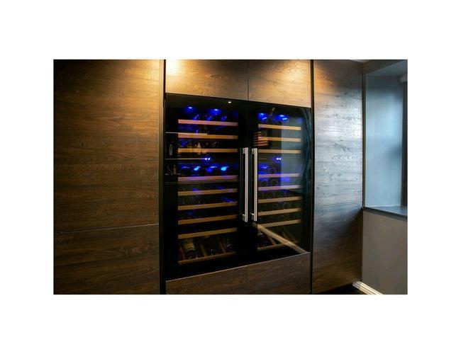 Dunavox Integrated Black Wine Cooler - Dual Zone 600mm 72 Bottle - DAVS-72.185DB