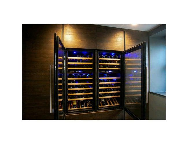 Dunavox Integrated Black Wine Cooler - Dual Zone 600mm 72 Bottle - DAVS-72.185DB