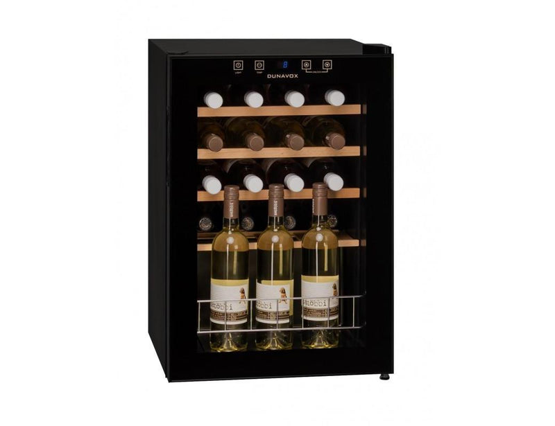 Dunavox Small Freestanding Wine Cooler - 430mm Black 20 Bottle - DXFH-20.62