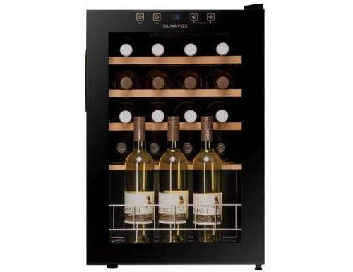 Dunavox Small Freestanding Wine Cooler - 430mm Black 20 Bottle - DXFH-20.62