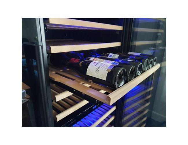 Dunavox Tall Wine Fridge - Dual Zone 655mm Stainless Steel 181 Bottle - DX-181.490SDSK