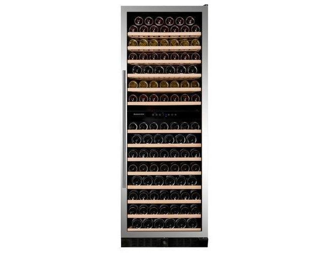 Dunavox Tall Wine Fridge - Dual Zone 655mm Stainless Steel 181 Bottle - DX-181.490SDSK