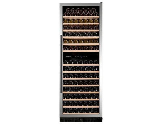 Dunavox Tall Wine Fridge - Dual Zone 655mm Stainless Steel 181 Bottle - DX-181.490SDSK