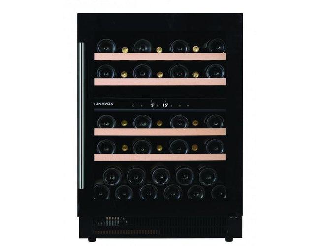 Dunavox Under Counter Wine Fridge - Dual Zone 600mm Black 39 Bottle - DAUF-39.121DB