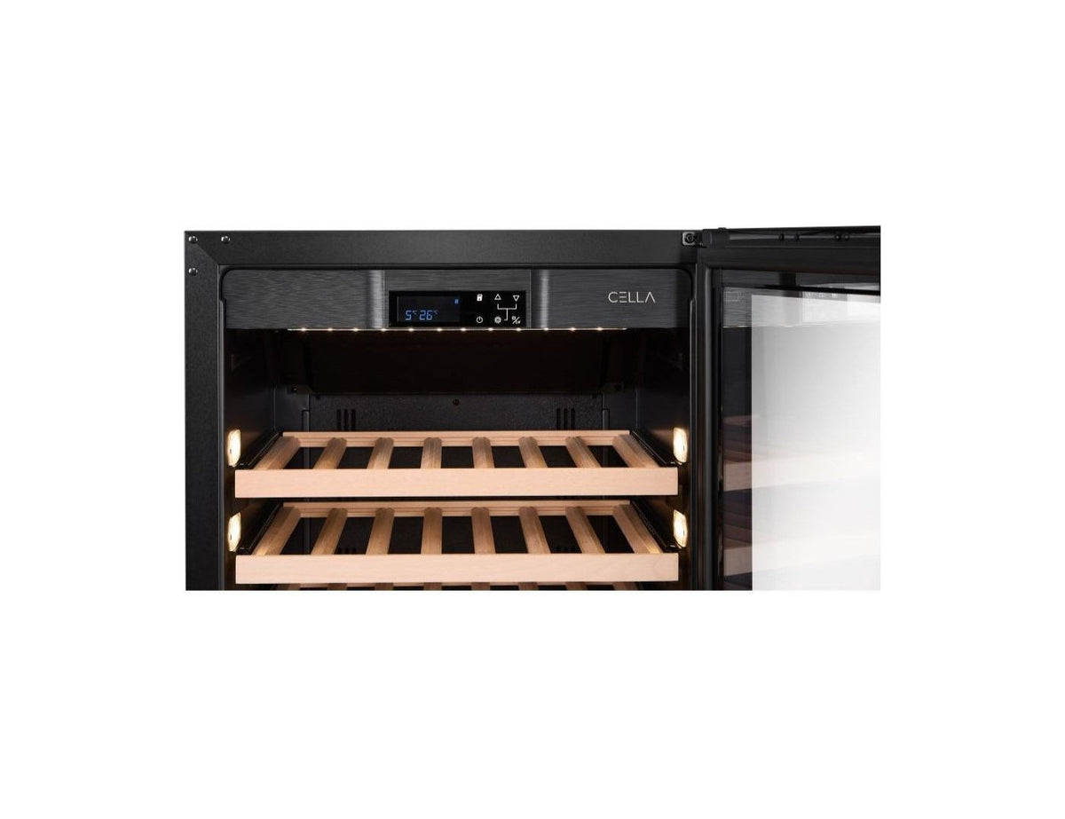 CELLA - 110 bottle Single Zone Wine Cooler - FWS122S-BLACK