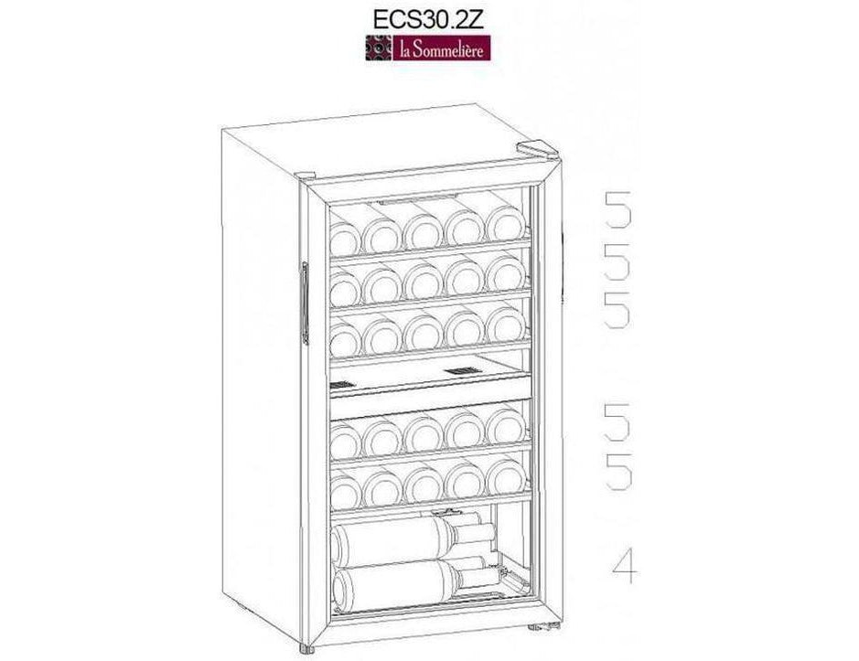 La Sommelière Dual Zone Wine Fridge - 480mm Black 29 Bottle - ECS30.2Z