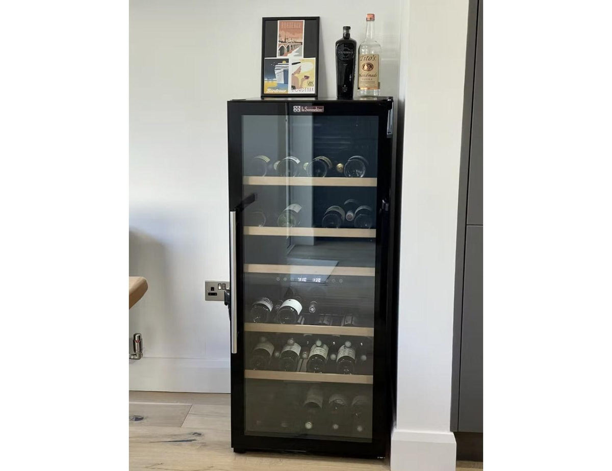 La Sommelière Freestanding Black Wine Fridge - Dual Zone 550mm 102 Bottle - SLS102DZ