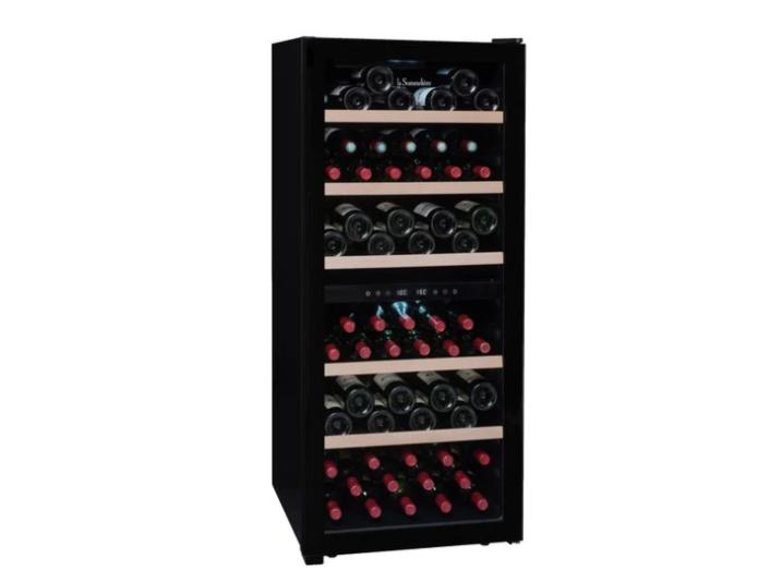 La Sommelière Freestanding Black Wine Fridge - Dual Zone 550mm 102 Bottle - SLS102DZ