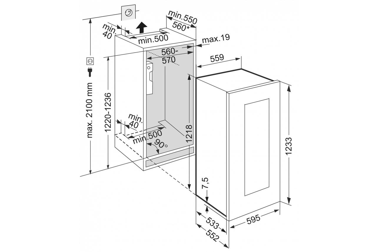 Liebherr Integrated Wine Fridge - Dual Zone 600mm Black - EWTgw 2383