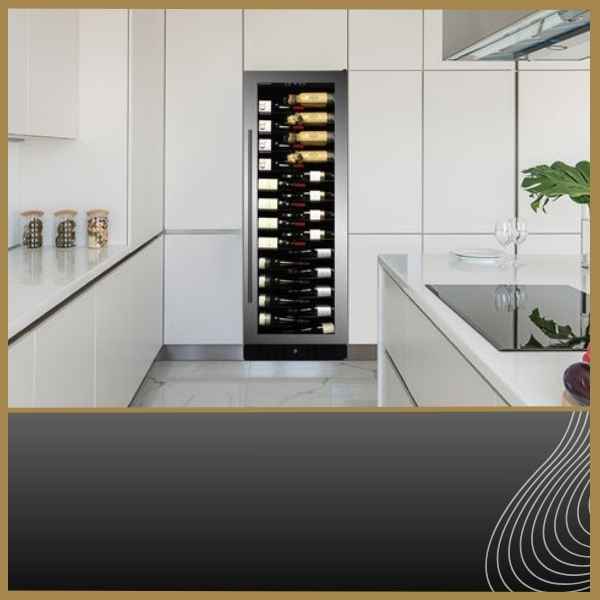 Stainless Steel Wine Cooler In Kitchen