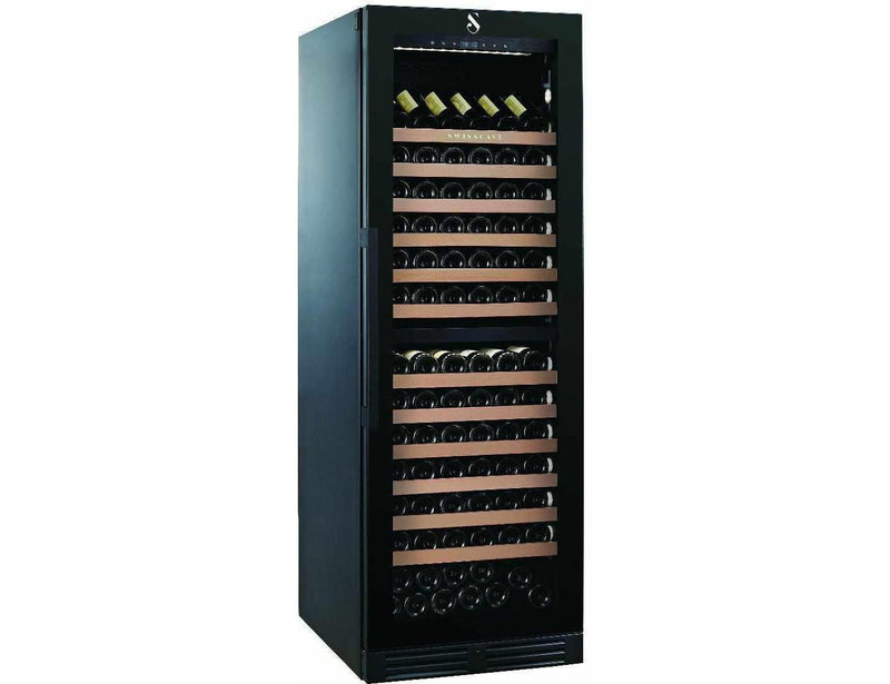 Cellier Swisscave WL 355 DF Noir - 107 Bouteilles, 2 Zones, Classe G